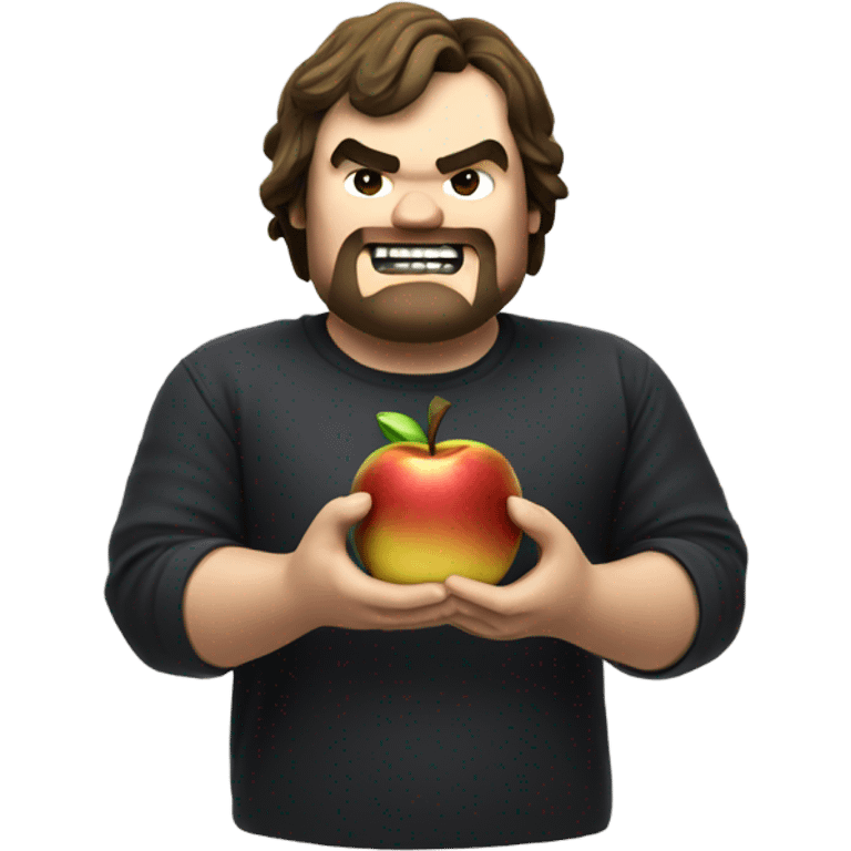 Jack black eating a Minecraft golden apple emoji