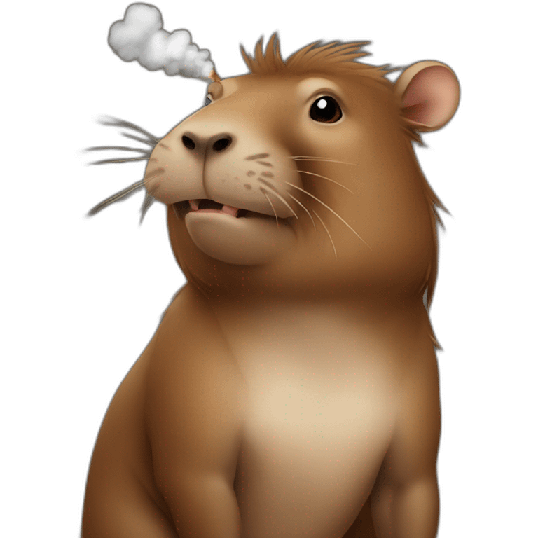 A capibara with a smoking emoji