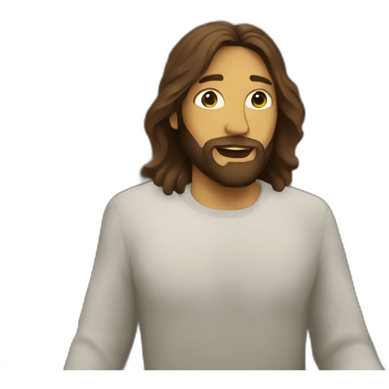 Jesus riding a train emoji