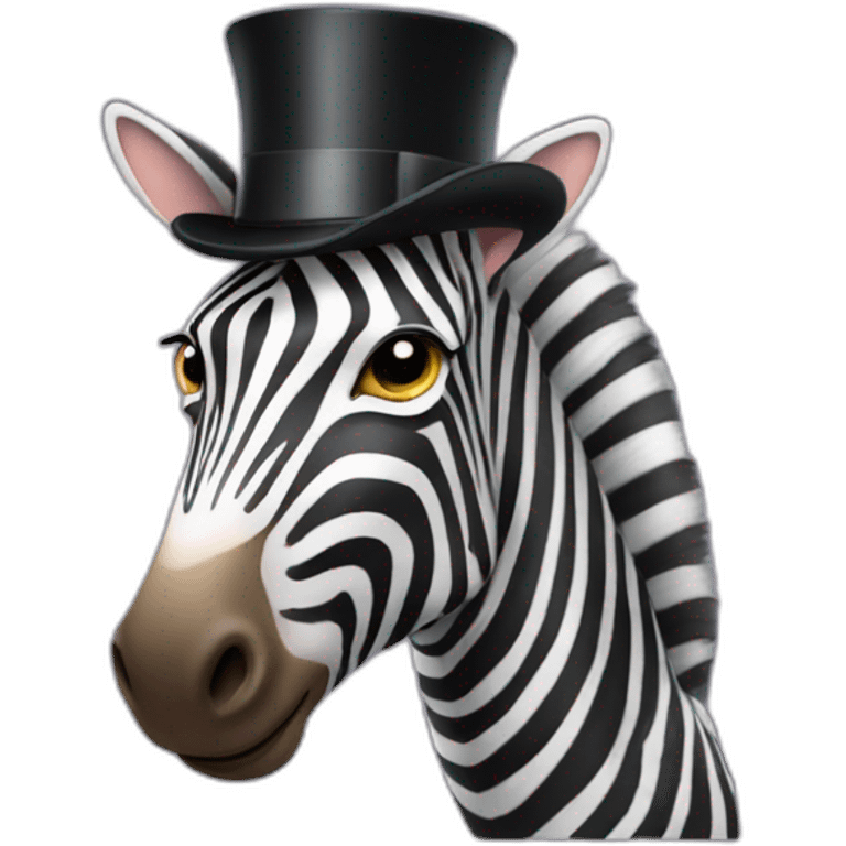 Zebra wearing a top hat emoji