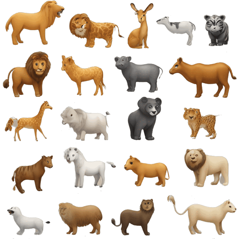 Represent the animals that were on Noah's Ark using emojis! Show pairs of each kind. emoji