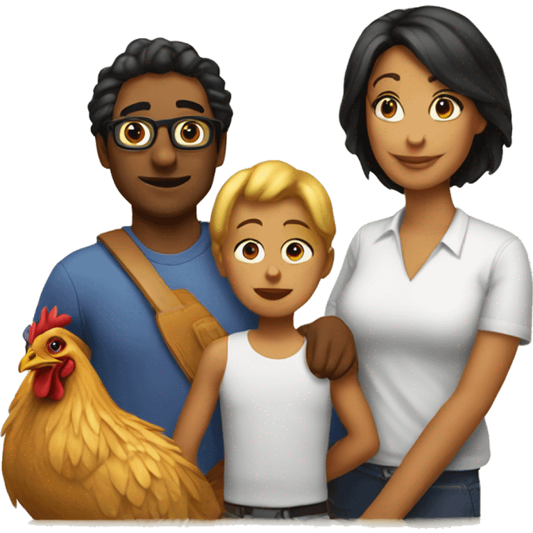 emoji familia con hijo pollo emoji