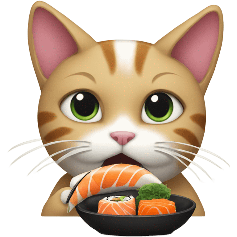 Cat eating sushi  emoji