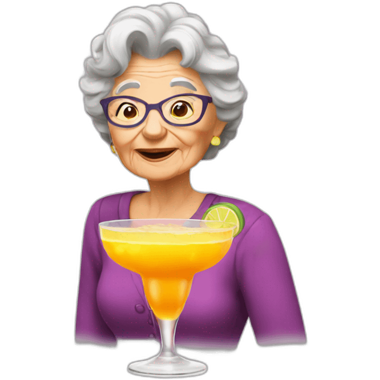 granny drink many coctail emoji