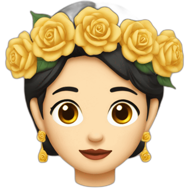 Daw Aung San Su Kyi with a rose on her head emoji