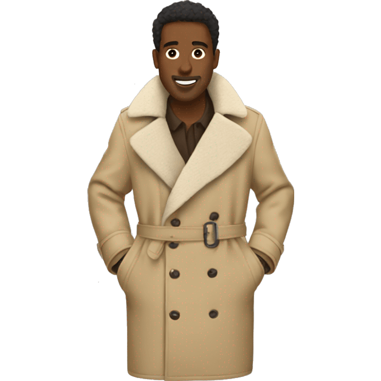 beige sherpa trench coat emoji