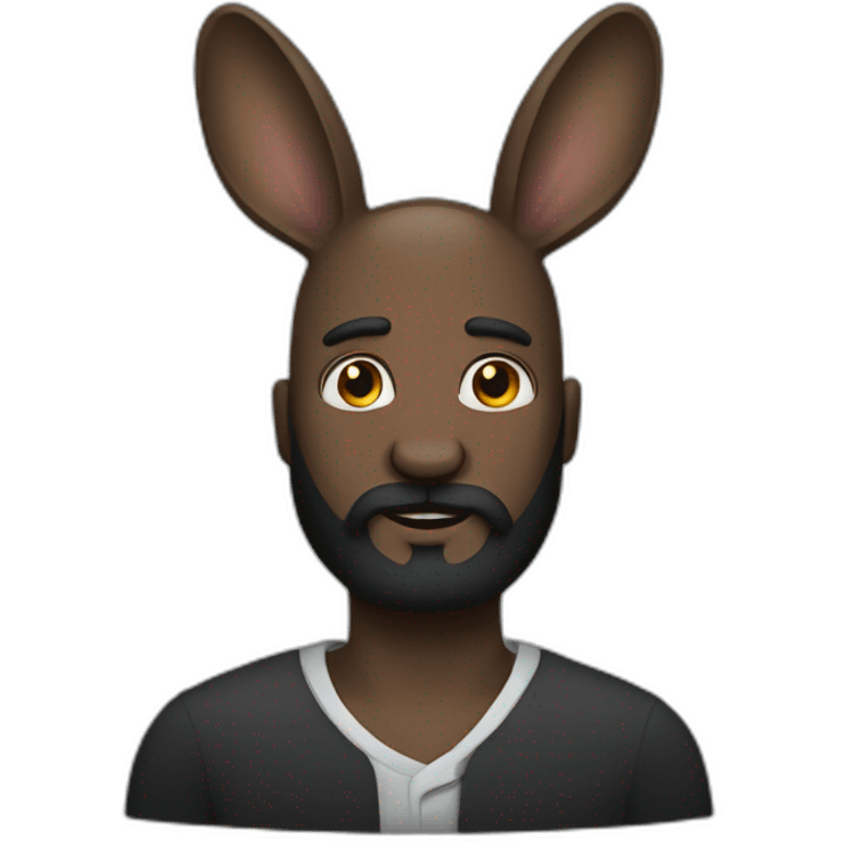 Black hare bearded man emoji