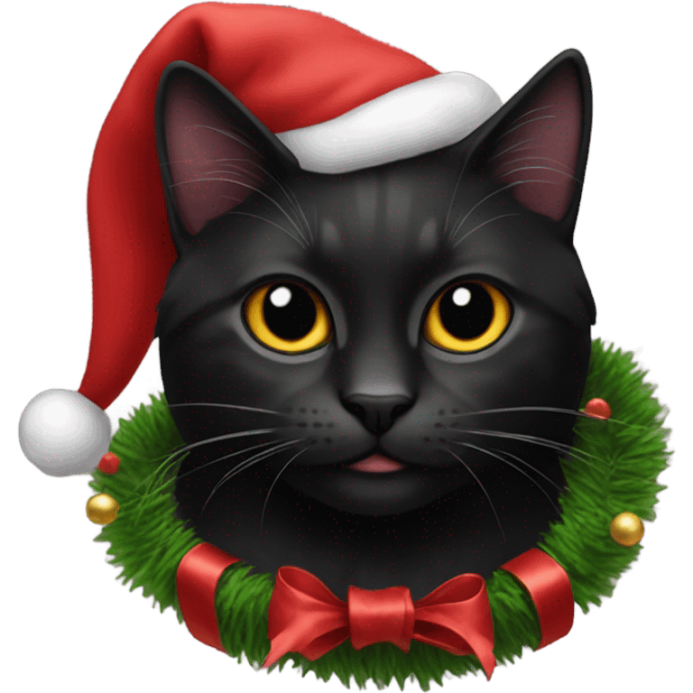 Black Christmas cat emoji