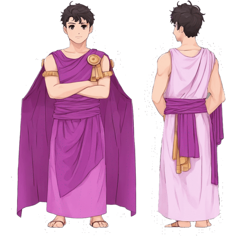 Roman man purple and pink toga sci fi clothing patterns emoji