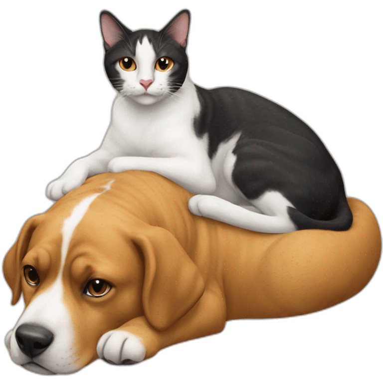 Cat on a dog emoji