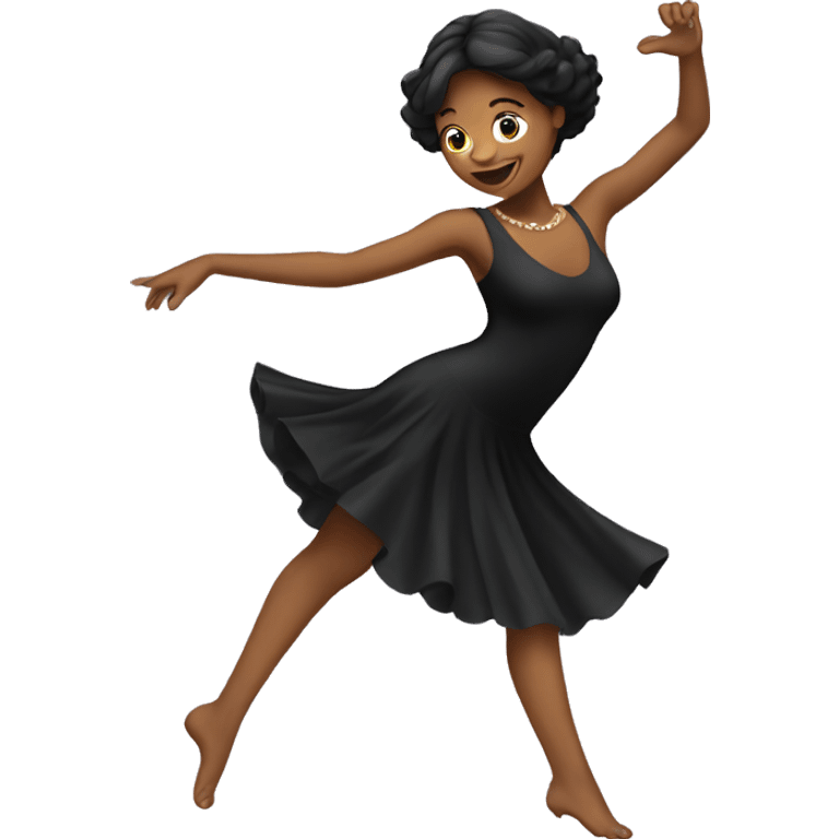 Lady dancing with black dress emoji