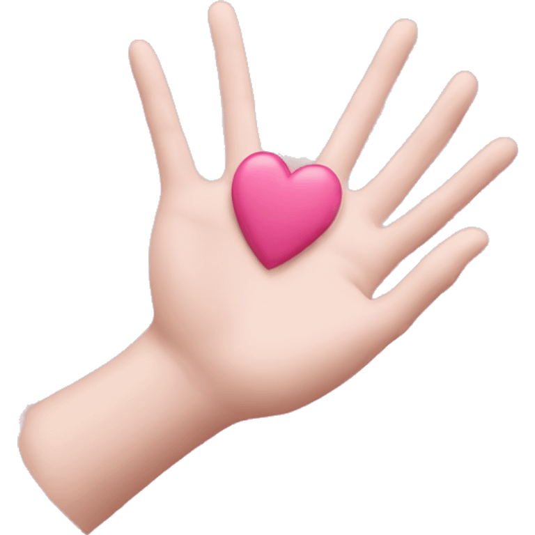 Pink heart hand  emoji