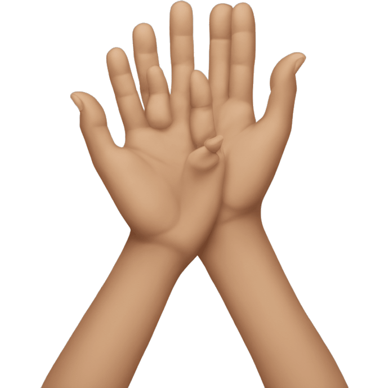 a person who crosses his or her hands to make an X emoji