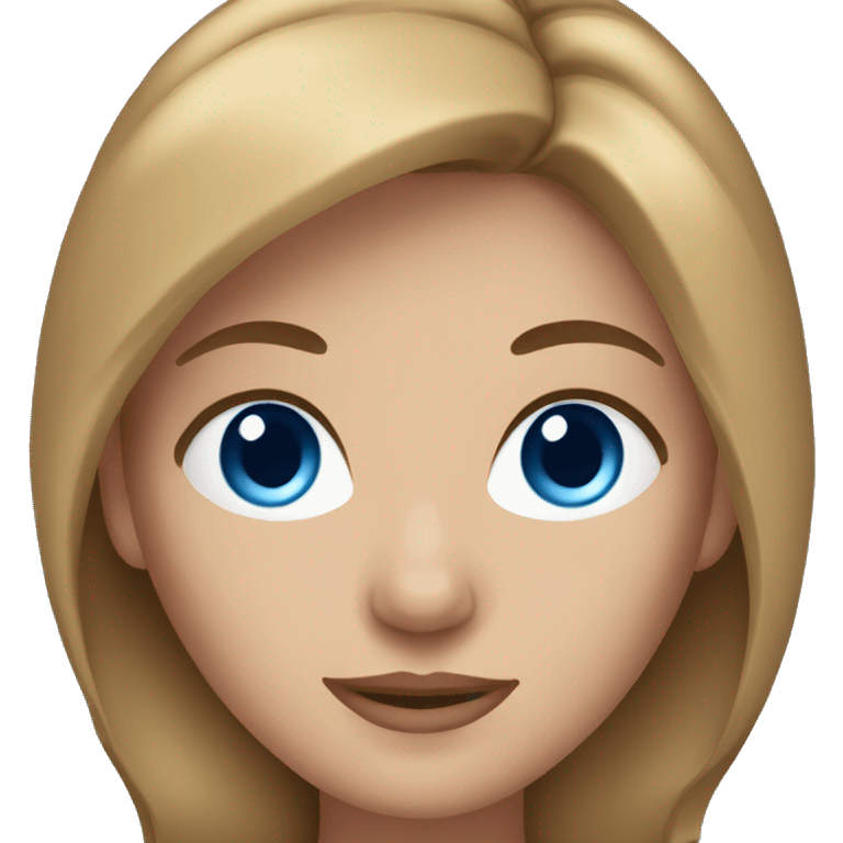 woman with light brown hair and blue eyes  emoji