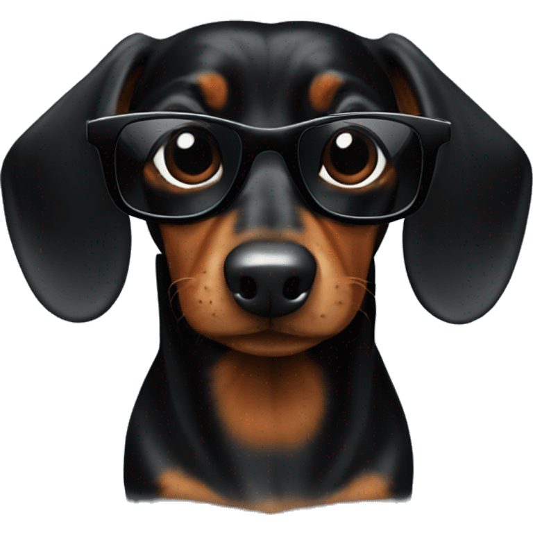 1 black daschund with sunglasses emoji