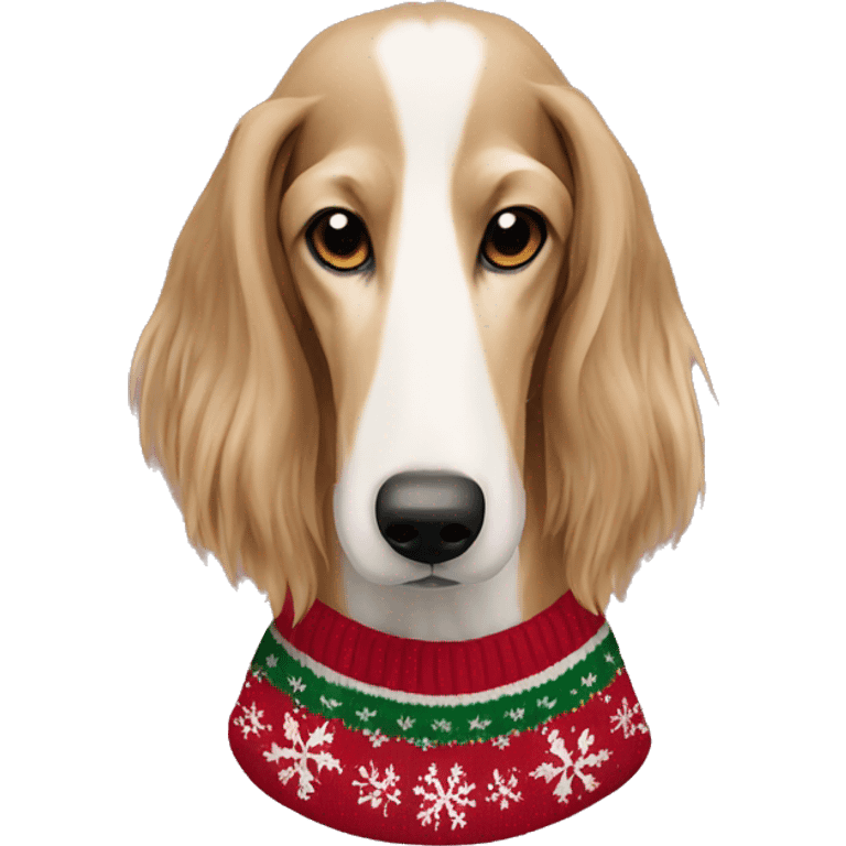 Saluki dog in christmas Sweater  emoji