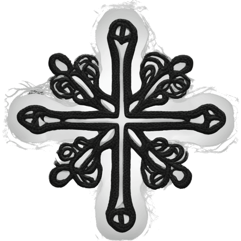 Upside down lace cross emoji