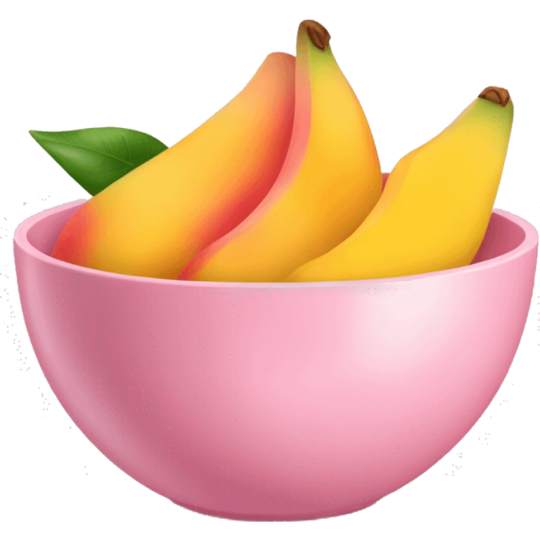 large fancy pastel pink bowl of mango emoji