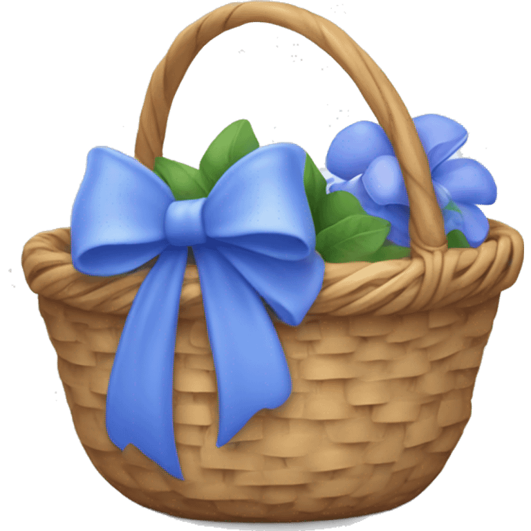 Basket with a Periwinkle bow  emoji