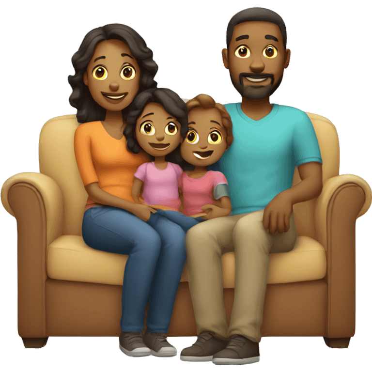 mom and dad and kid on couch emoji