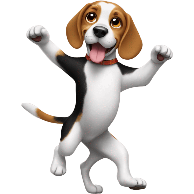 Beagle dancing  emoji