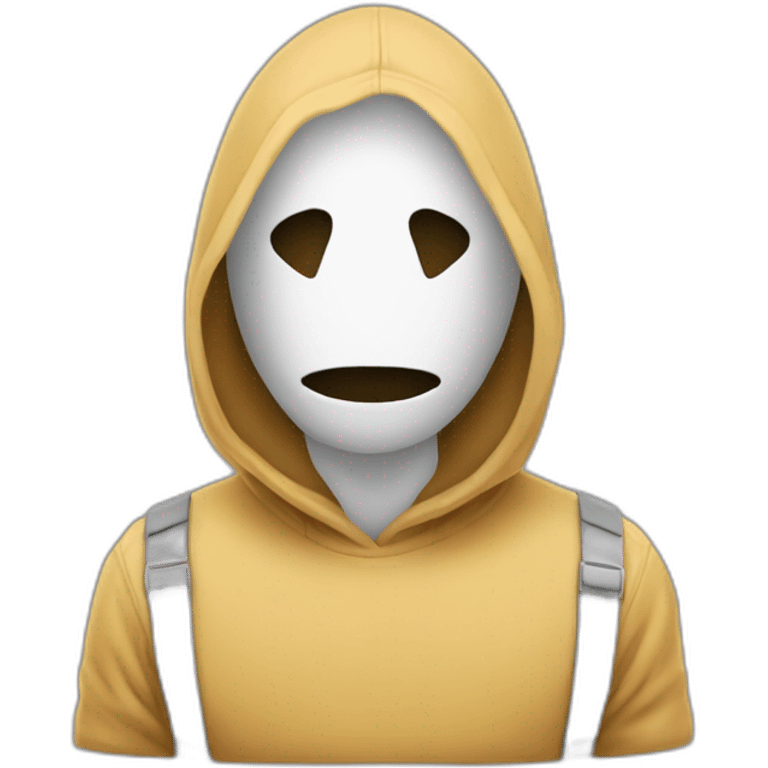 Triste derrière un masque emoji