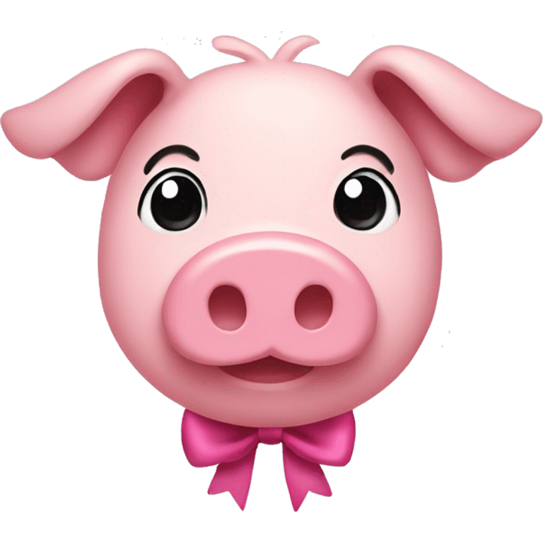 pink bow on a pig emoji