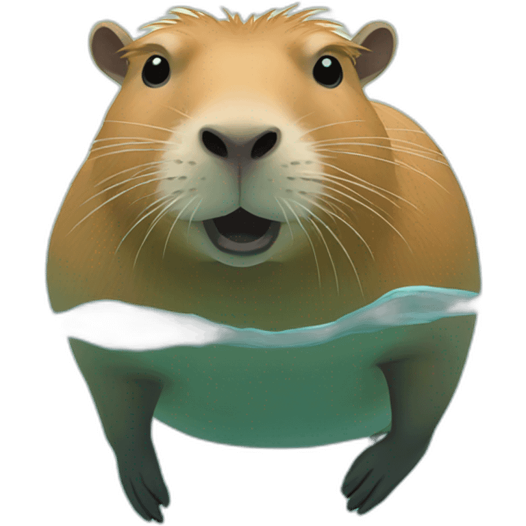 Capybara swimming emoji