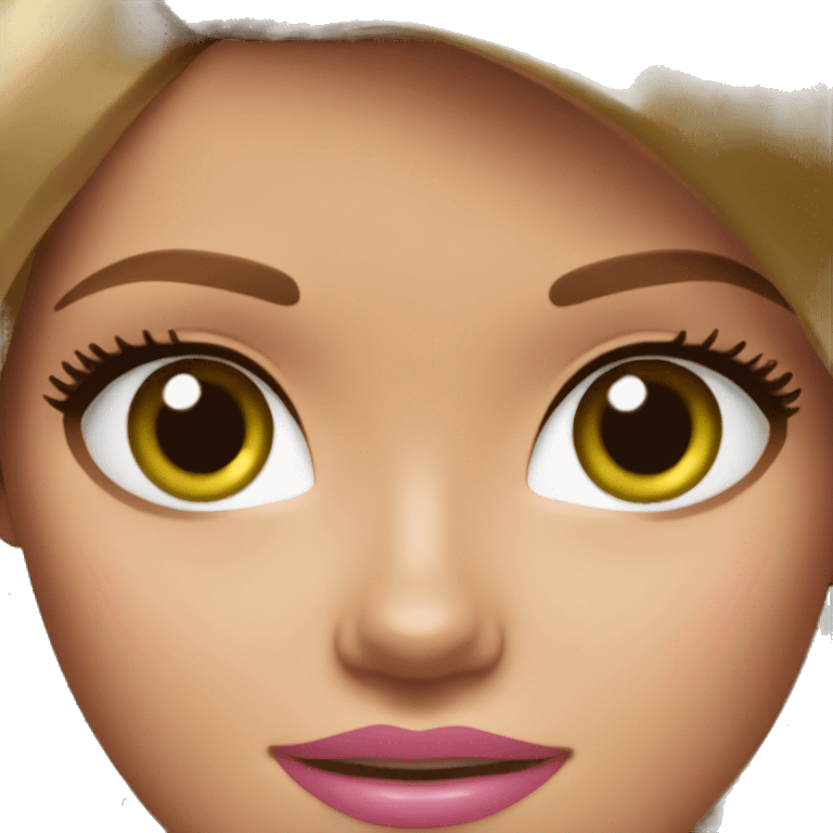 barbie with brown-haired and green eyes emoji