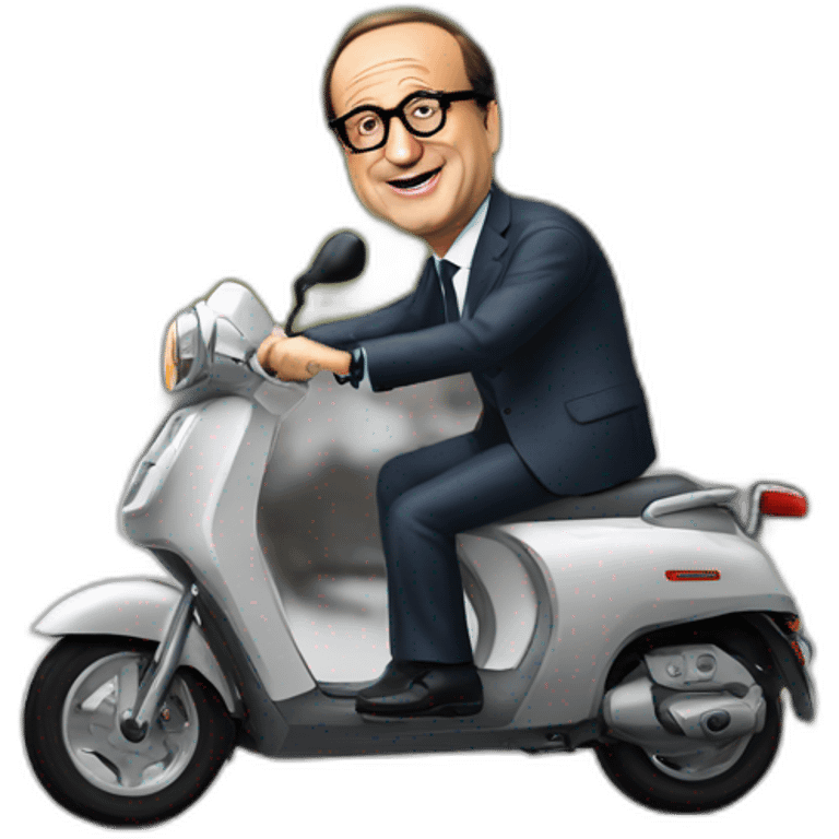 francois hollande sur son scooter emoji