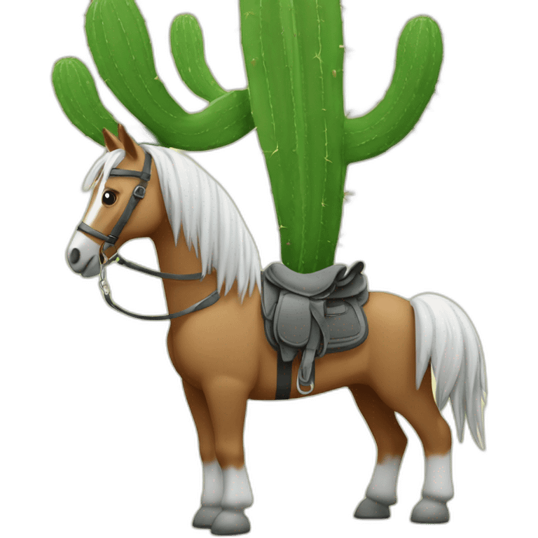 Cheval sur un cactus emoji