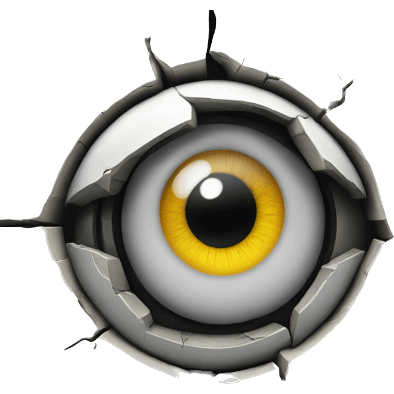 a robot eye that peeks in the cracks emoji