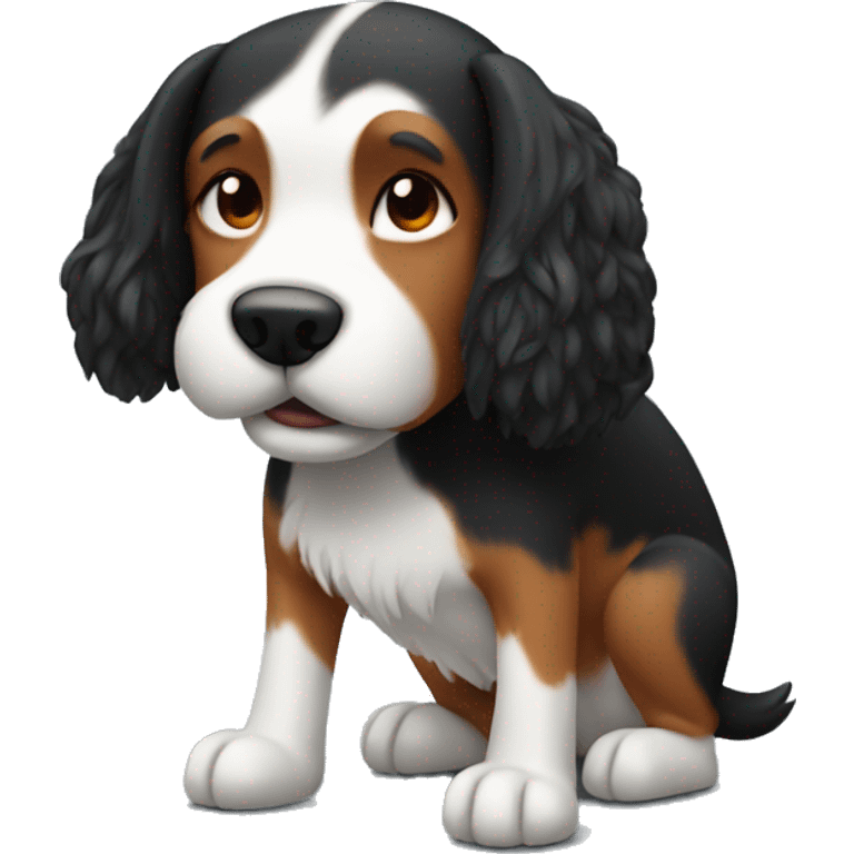 Dog with red hair on his head and legs and black hair on his torso emoji