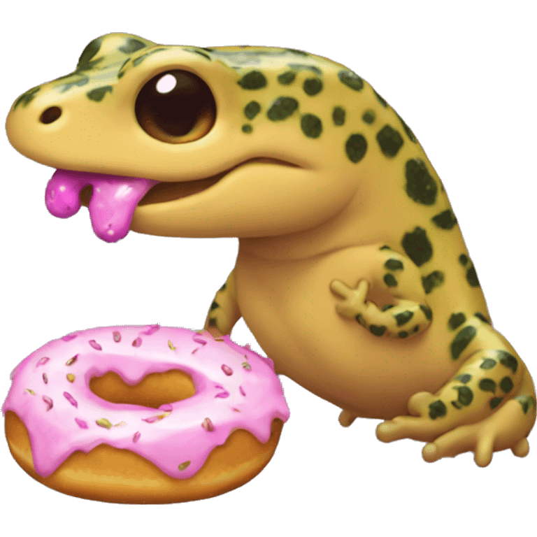 Salamander eating doughnut  emoji