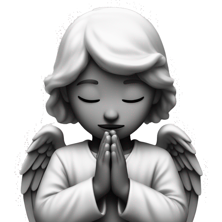 classic monochrome angel`s fase praying  emoji