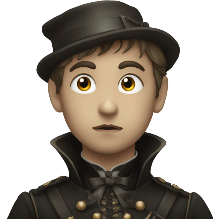  Victorian age gothic hunter hidding face emoji