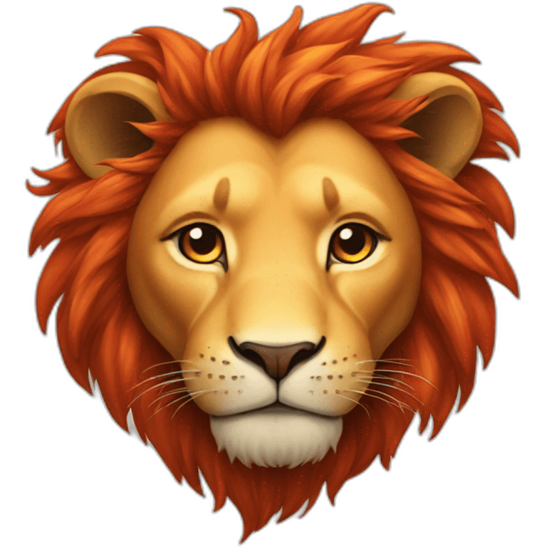 Lion, heart, fire emoji