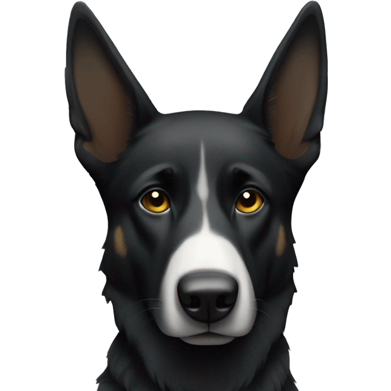 black colored german shepherd with white patches on face emoji