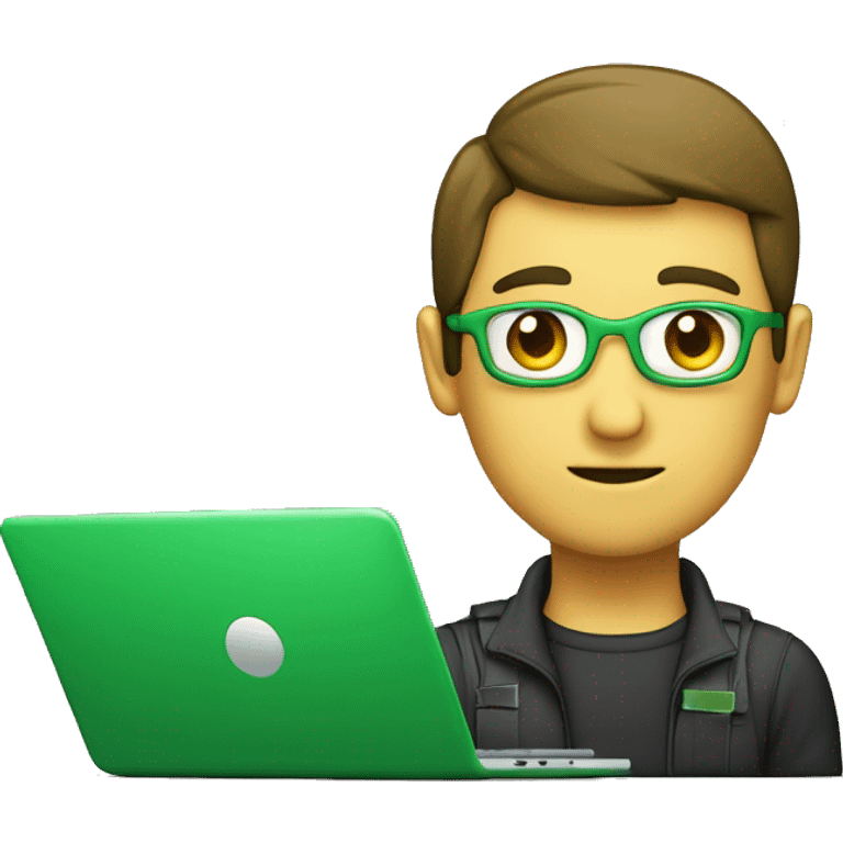 coder programmer laptop  green emoji