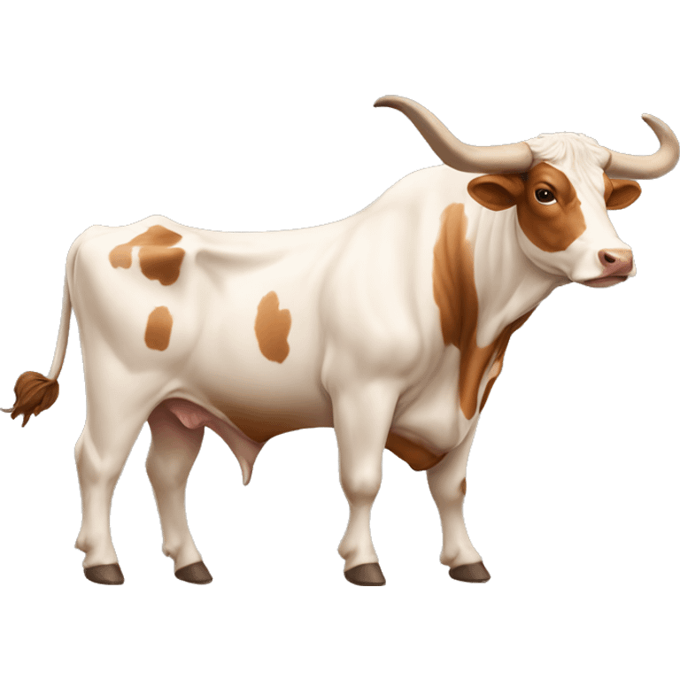 bull, Texas Longhorn, brindle, long long long long horns, full body emoji