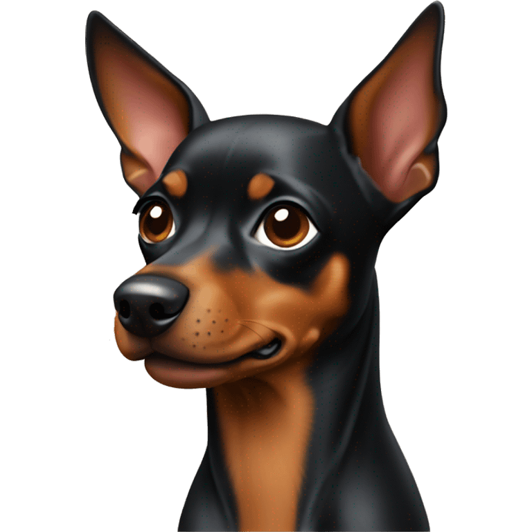 Miniature pinscher looking to the left emoji