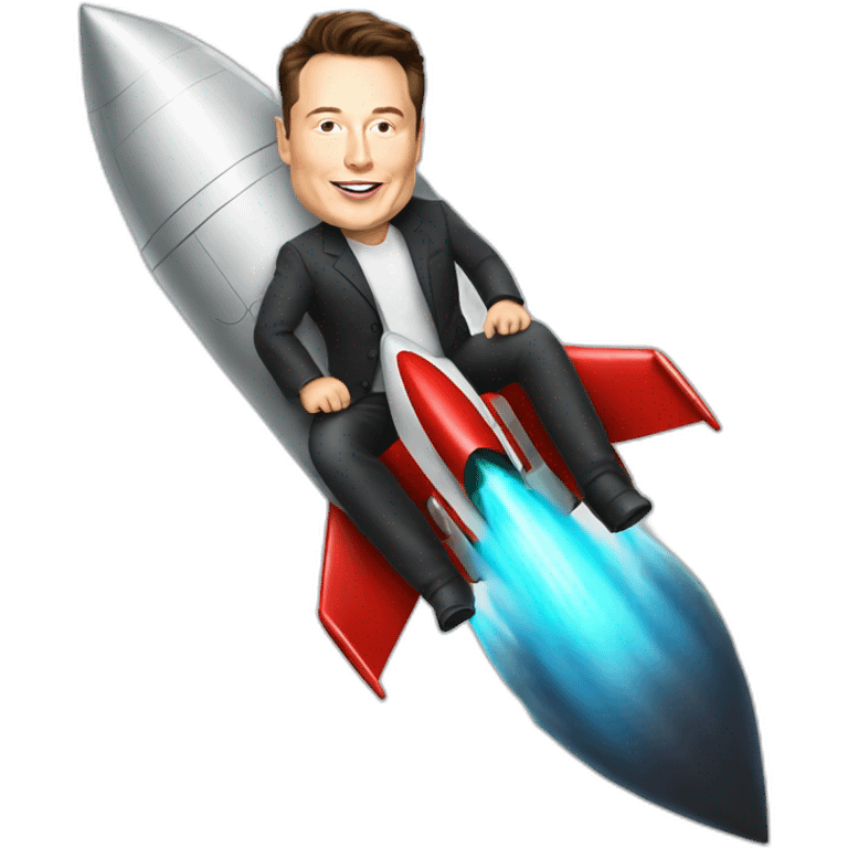 elon musk riding a rocket emoji