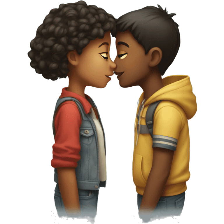 A girl and a boy kissing  emoji