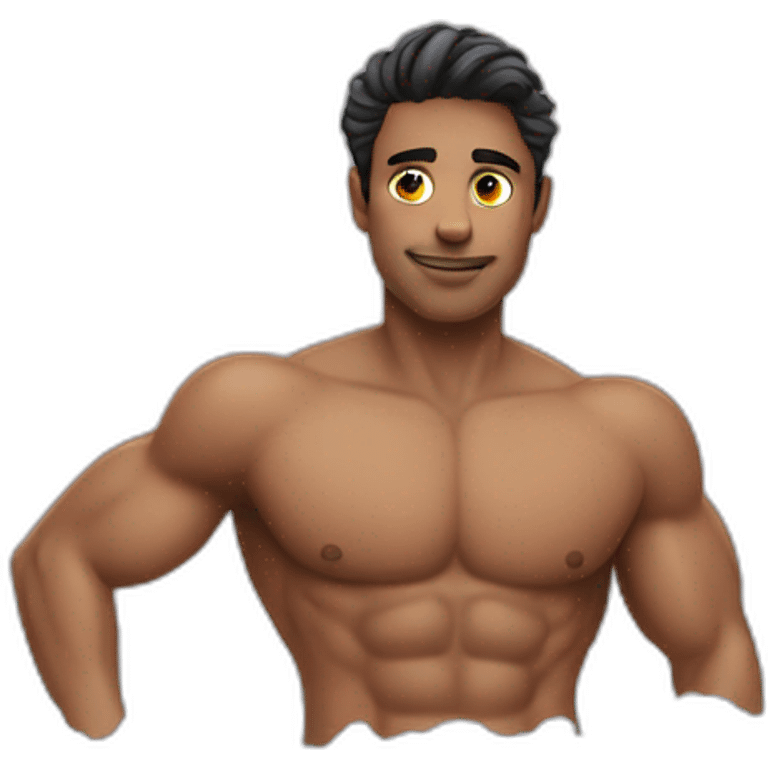 Posh-muscle-boy-bathtub emoji