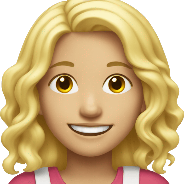 smiling blonde girl portrait emoji