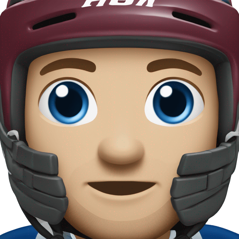 Hockey player in avalanche uniform fair skin blue eyes  emoji