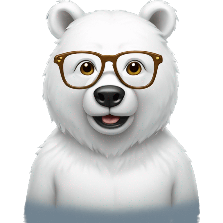 white bear with glasses emoji