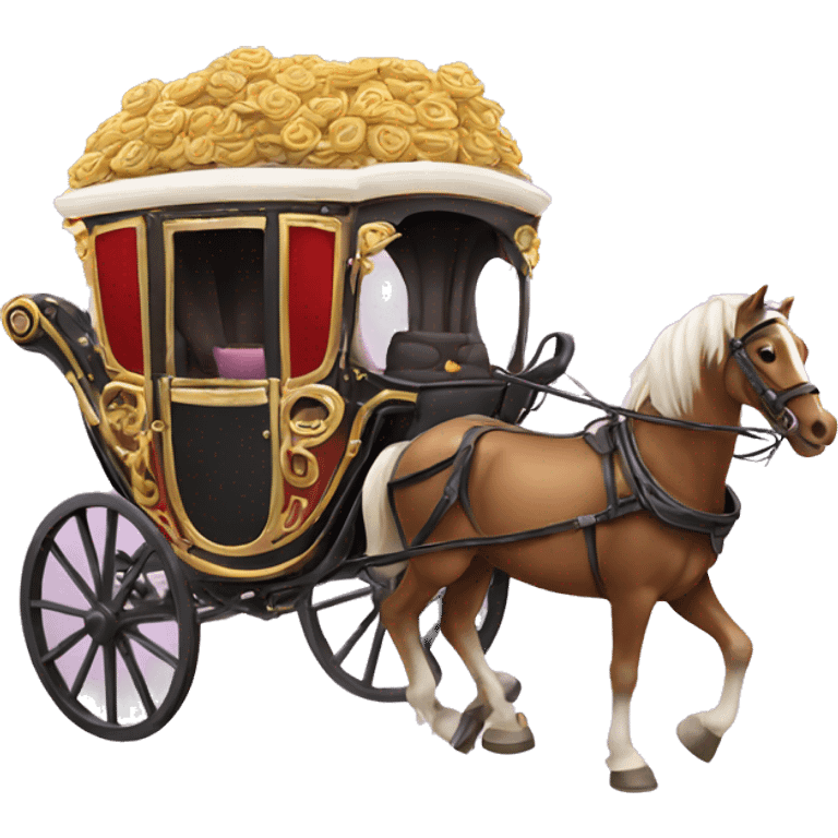 horse carriage full of thinks emoji