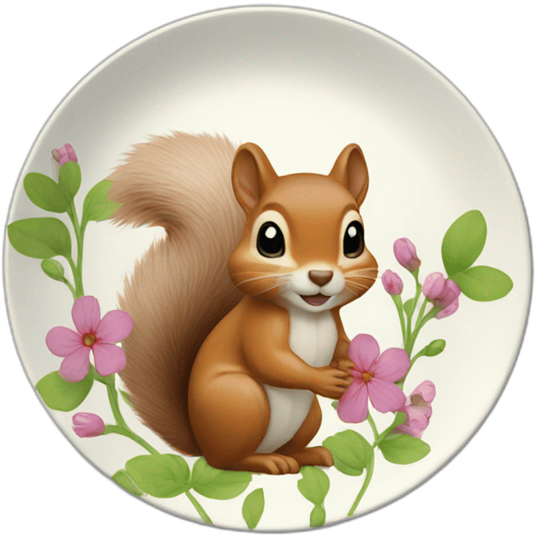 squirrel flower plate emoji