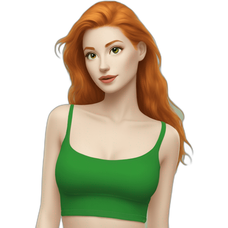 Rousse crop top vert emoji